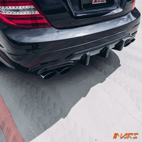 Flokraft Carbon Fibre Rear Bumper Bar Diffuser Bodykit for Mercedes Benz AMG C63 W204 C204 2011 - 2014 - Mars Performance
