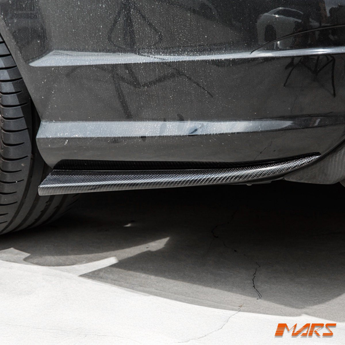 Flokraft Carbon Fibre Rear Bumper Side lip Splitters winglets for Mercedes Benz W204 C63 AMG Sedan 2008 - 2011 - Mars Performance