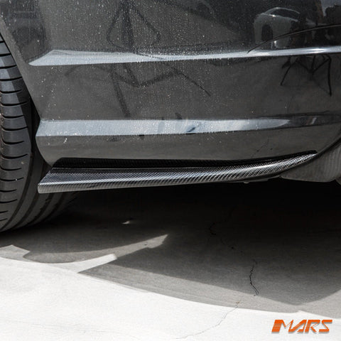 Flokraft Carbon Fibre Rear Bumper Side lip Splitters winglets for Mercedes Benz W204 C63 AMG Sedan 2008 - 2011 - Mars Performance