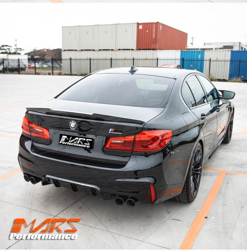 FloKraft Carbon Fibre Rear Trunk Lip Spoiler wing Bodykit for BMW 5 - Series G30 Sedan & F90 M5 2017 - 2023 - Mars Performance