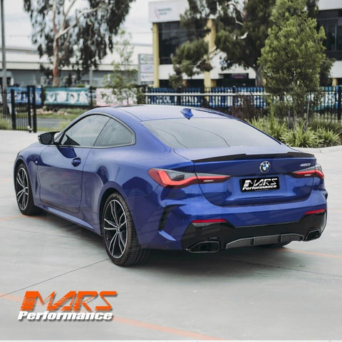 FloKraft Dry Carbon Fibre Rear trunk boot lip Spoiler Wing Bodykit for BMW 4 Series G22 Coupe & G82 M4 2020 - 2025 - Mars Performance