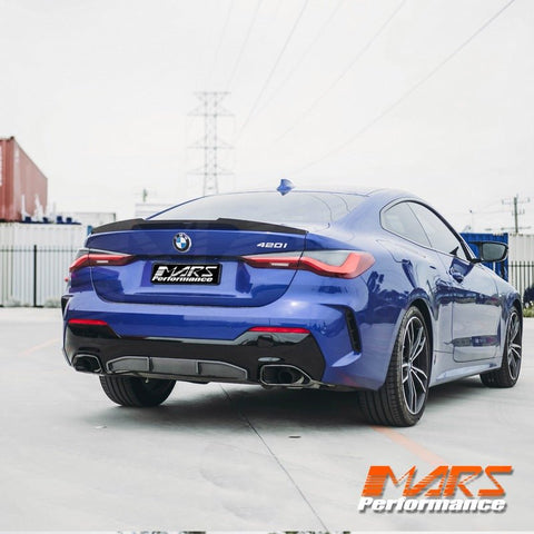 FloKraft Dry Carbon Fibre Rear trunk boot lip Spoiler Wing Bodykit for BMW 4 Series G22 Coupe & G82 M4 2020 - 2025 - Mars Performance
