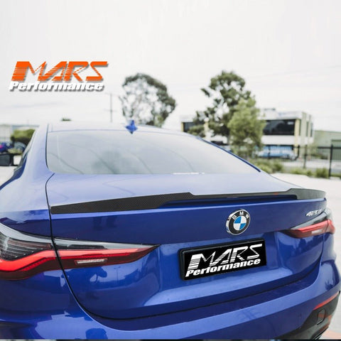 FloKraft Dry Carbon Fibre Rear trunk boot lip Spoiler Wing Bodykit for BMW 4 Series G22 Coupe & G82 M4 2020 - 2025 - Mars Performance