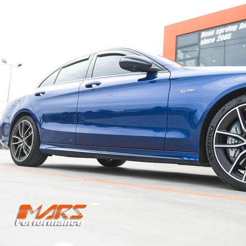 FloKraft Dry Carbon Side Skirts Lip Spoiler Covers for Mercedes - Benz A205 C205 S205 W205 AMG Package & C43, C63 - S - Mars Performance