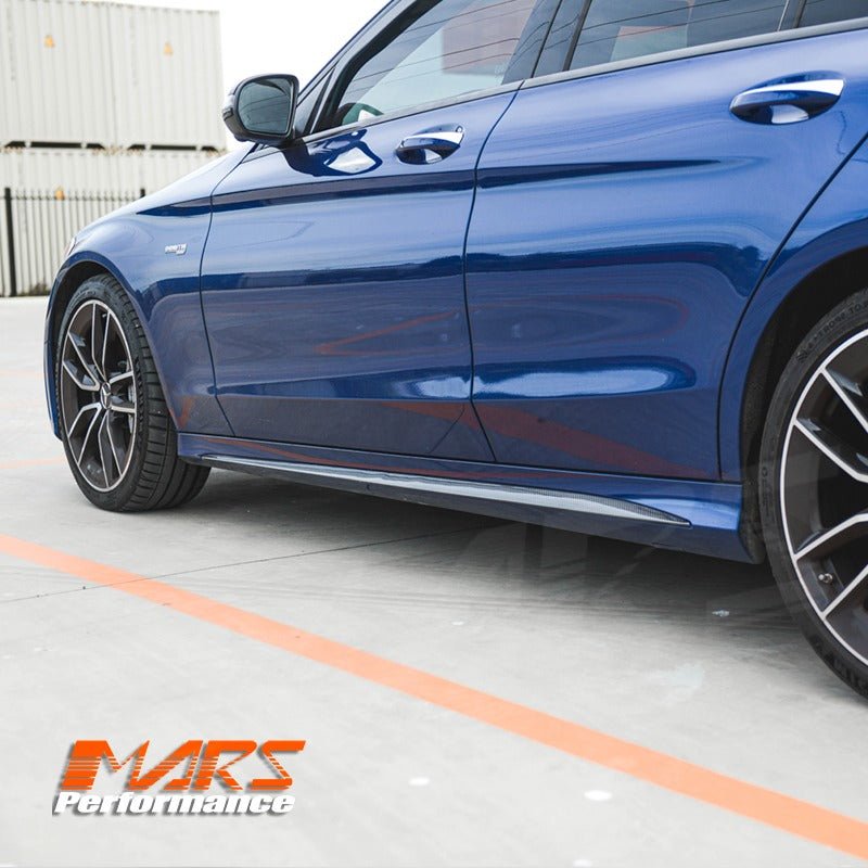 FloKraft Dry Carbon Side Skirts Lip Spoiler Covers for Mercedes - Benz A205 C205 S205 W205 AMG Package & C43, C63 - S - Mars Performance