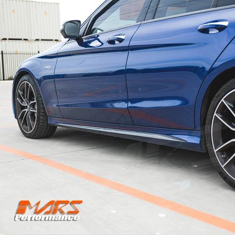 FloKraft Dry Carbon Side Skirts Lip Spoiler Covers for Mercedes - Benz A205 C205 S205 W205 AMG Package & C43, C63 - S - Mars Performance