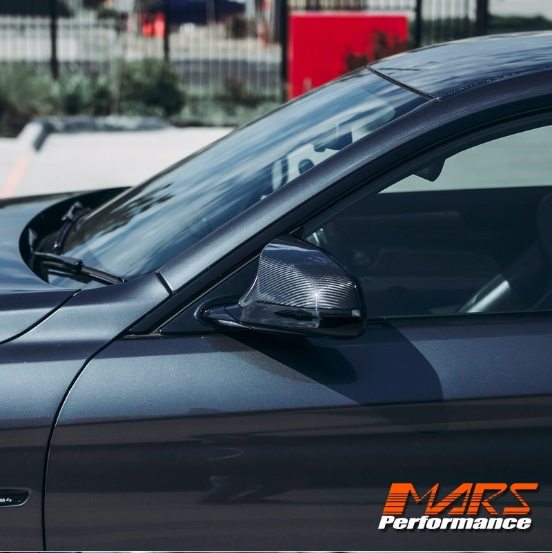 FloKraft RHD Dry Carbon Fibre Replacement Mirror Cover Bodykit for BMW M - Series M3 F80 & M4 F82 F83 & M2 F87 Competition - Mars Performance