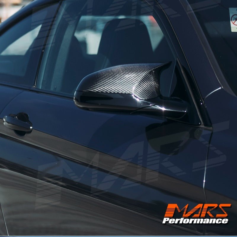 FloKraft RHD Dry Carbon Fibre Replacement Mirror Cover Bodykit for BMW M - Series M3 F80 & M4 F82 F83 & M2 F87 Competition - Mars Performance