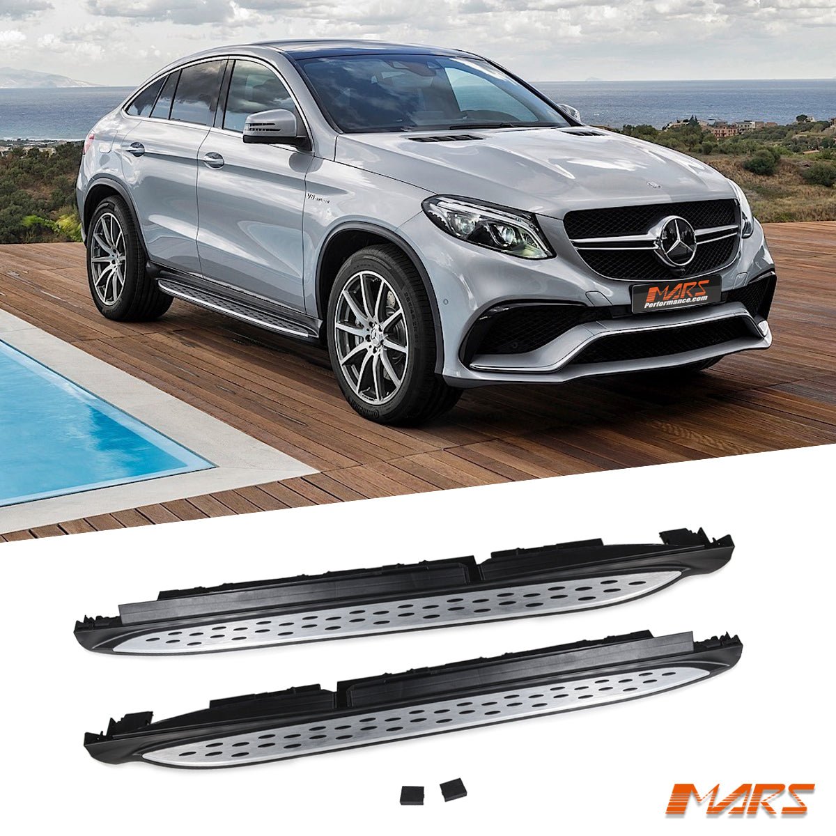 Foot Rest Running Boards Side Step Nerf Bar for Mercedes - Benz GLE - Class C292 Coupe & GLE63 GLE43 AMG 2015 - 2019 - Mars Performance