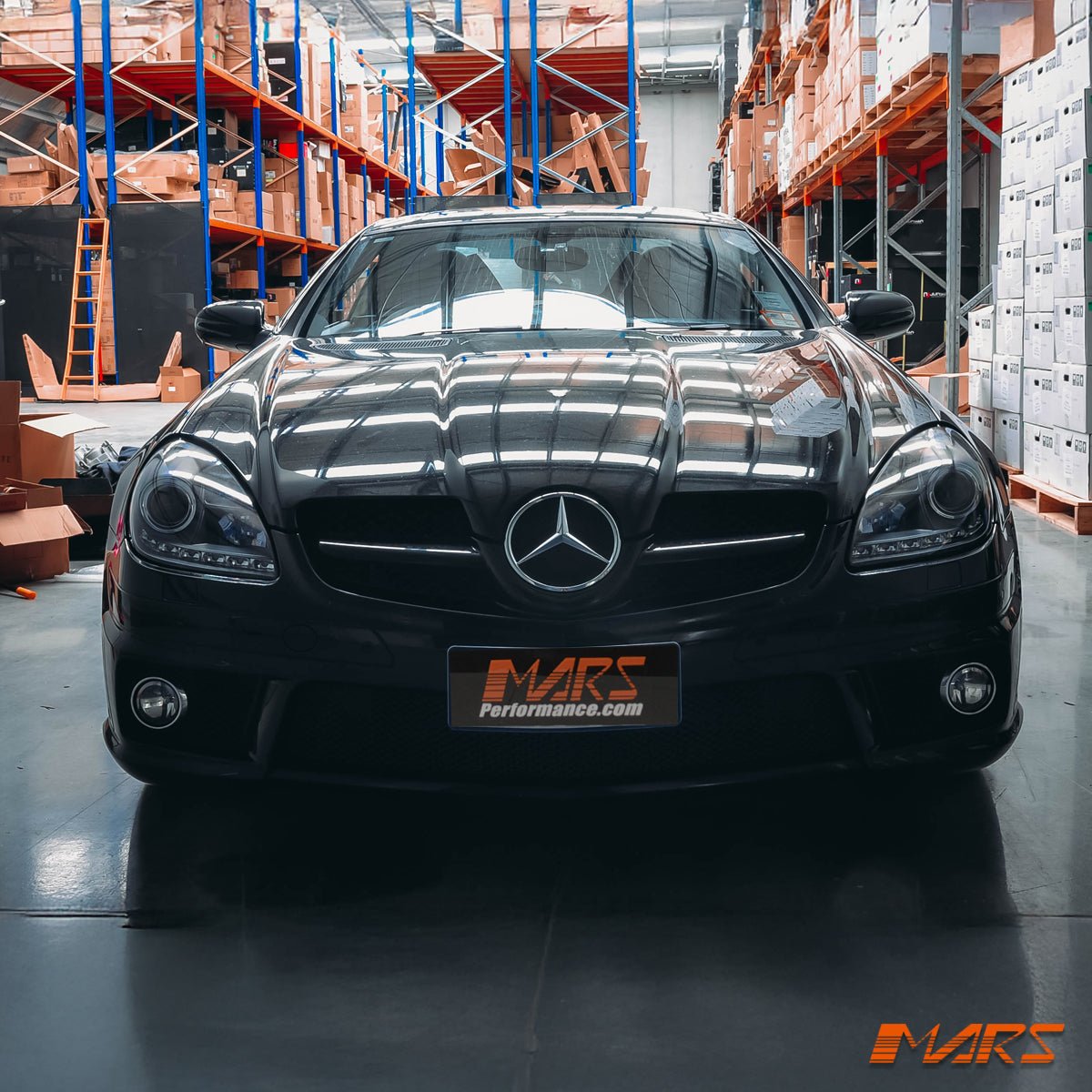 for Stock Halogen model - Black LED DRL Projector Head Lights for Mercedes - Benz SLK R171 2003 - 2010 - Mars Performance