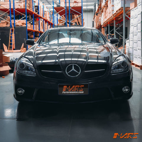 for Stock Halogen model - Black LED DRL Projector Head Lights for Mercedes - Benz SLK R171 2003 - 2010 - Mars Performance