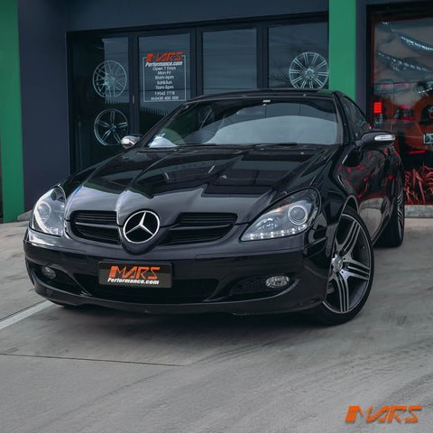 for Stock Halogen model - Black LED DRL Projector Head Lights for Mercedes - Benz SLK R171 2003 - 2010 - Mars Performance