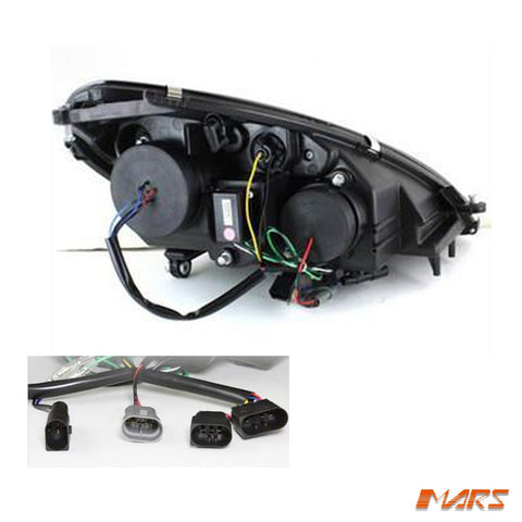 for Stock Halogen model - Crystal Clear LED DRL Projector Head Lights for Mercedes - Benz SLK R171 2003 - 2010 - Mars Performance
