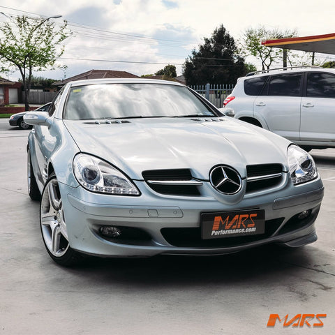 for Stock Halogen model - Crystal Clear LED DRL Projector Head Lights for Mercedes - Benz SLK R171 2003 - 2010 - Mars Performance