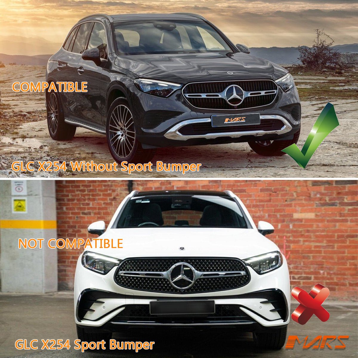 (For X254 Non AMG Sport Bumper Bar) Panamericana GLC63 Style Front Grille Grill Bodykit for Mercedes - Benz GLC - Class 2023+ - Mars Performance