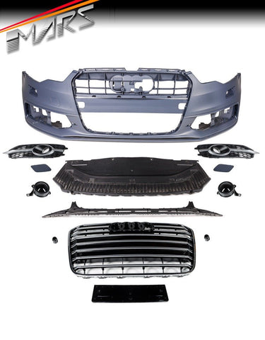 Front Bumper Bar Bodykit & Grill Grille for AUDI A6 S6 C7 2011 - 2014, Pre Update / Pre Facelift - Mars Performance