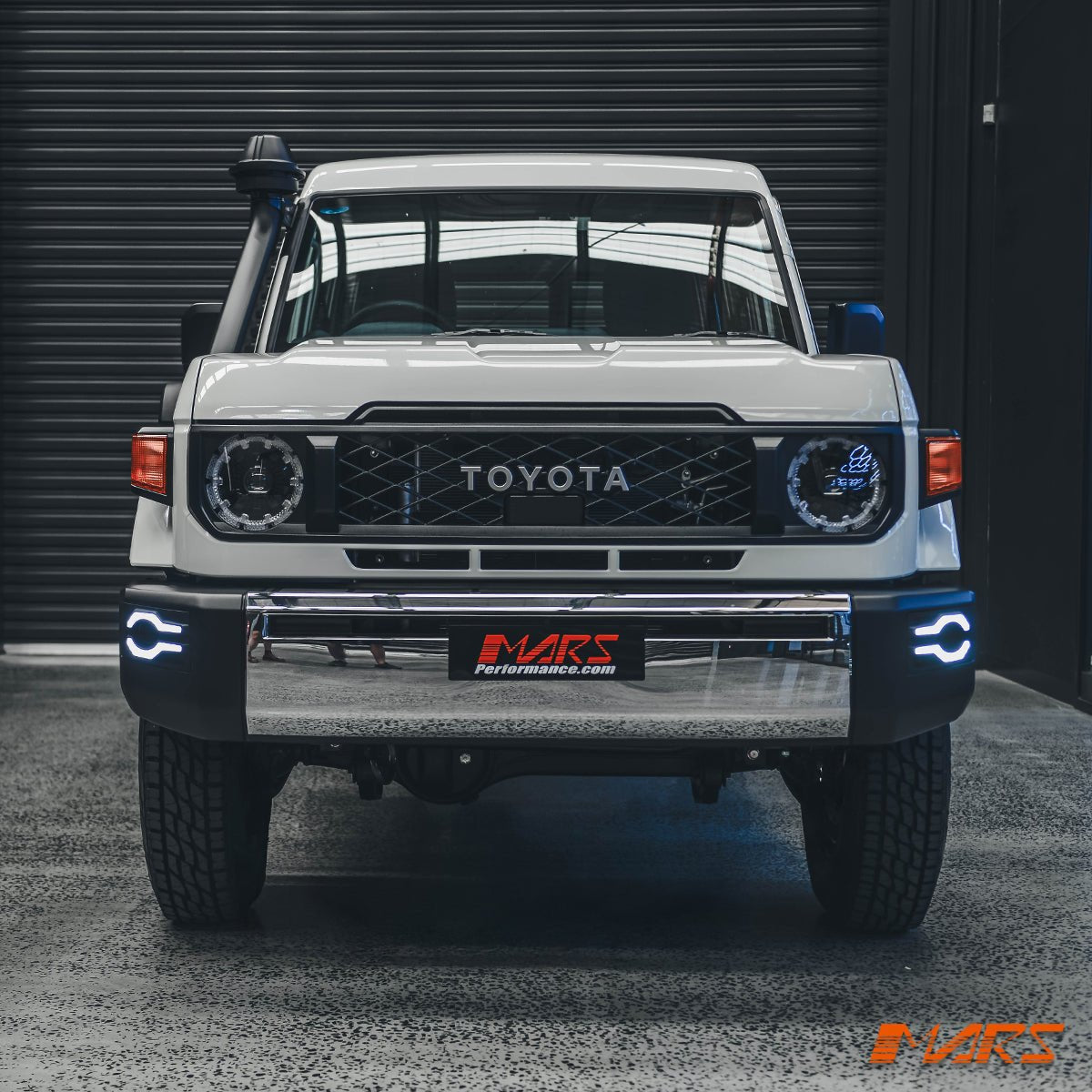 Front Bumper bar DRL & LED Indicator lights for Toyota Landcruiser 70 Series FJ70 LC73 LC76 LC78 LC79 2023 onwards - Mars Performance