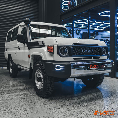 Front Bumper bar DRL & LED Indicator lights for Toyota Landcruiser 70 Series FJ70 LC73 LC76 LC78 LC79 2023 onwards - Mars Performance