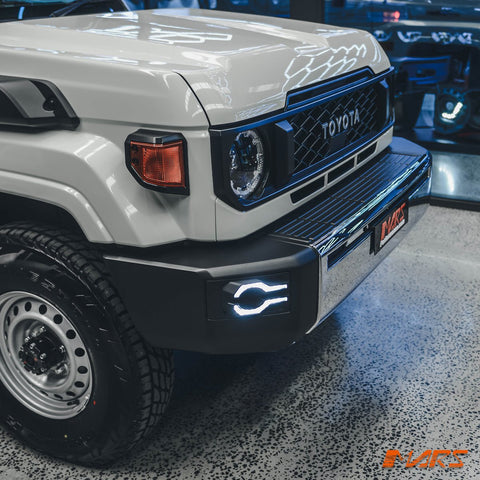 Front Bumper bar DRL & LED Indicator lights for Toyota Landcruiser 70 Series FJ70 LC73 LC76 LC78 LC79 2023 onwards - Mars Performance