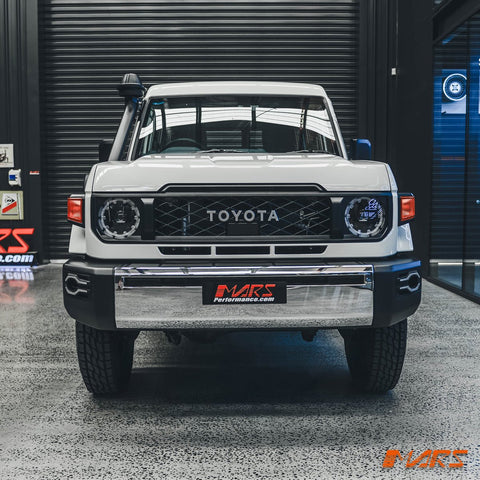 Front Bumper bar DRL & LED Indicator lights for Toyota Landcruiser 70 Series FJ70 LC73 LC76 LC78 LC79 2023 onwards - Mars Performance