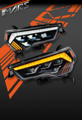 FULL LED DRL Head Lights with Sequential Indicator for Toyota 4RUNNER 2014 - 2022 - Mars Performance
