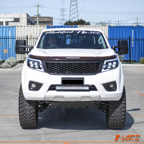 Full LED DRL Head Lights with Sequential Indicators for Nissan NAVARA UTE NP300 D23 - Halogen Model only - Mars Performance