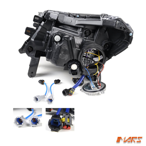 Full LED DRL Head Lights with Sequential Indicators for Nissan NAVARA UTE NP300 D23 - Halogen Model only - Mars Performance
