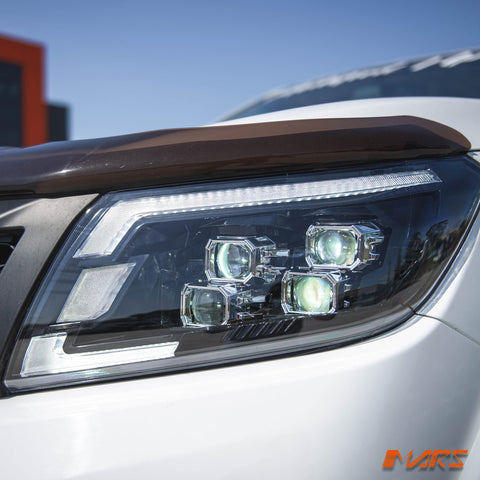 Full LED DRL Head Lights with Sequential Indicators for Nissan NAVARA UTE NP300 D23 - Halogen Model only - Mars Performance