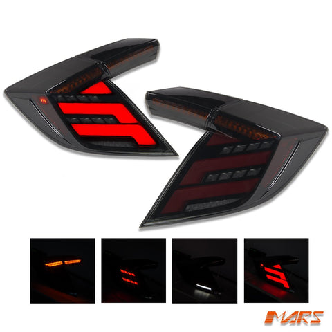 Full LED Tail lights with Sequential Indicator for Honda Civic X 2016 - 2022 Hatch & Type R - Mars Performance