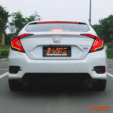 Full LED Tail lights with Sequential Indicator for Honda Civic X 2016 - 2022 Sedan VTI VTi - L VTi - S - Mars Performance