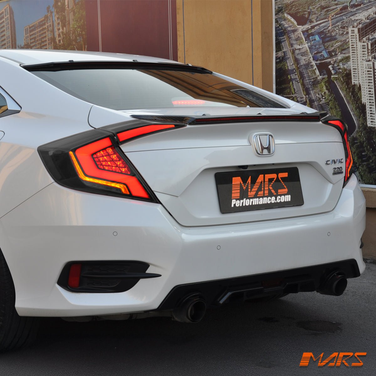 Full LED Tail lights with Sequential Indicator for Honda Civic X 2016 - 2022 Sedan VTI VTi - L VTi - S - Mars Performance
