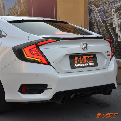 Full LED Tail lights with Sequential Indicator for Honda Civic X 2016 - 2022 Sedan VTI VTi - L VTi - S - Mars Performance