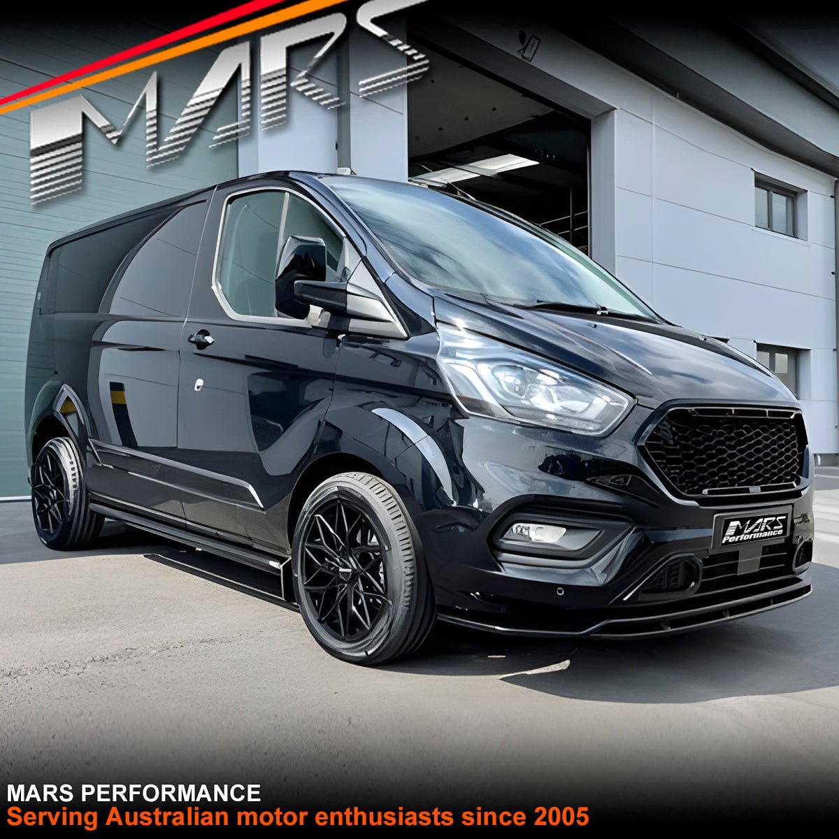 Full Mesh Style Black Front Bumper Bar Grille Grill Bodykit for Ford Transit Custom VN 2018 - 2023 - Mars Performance