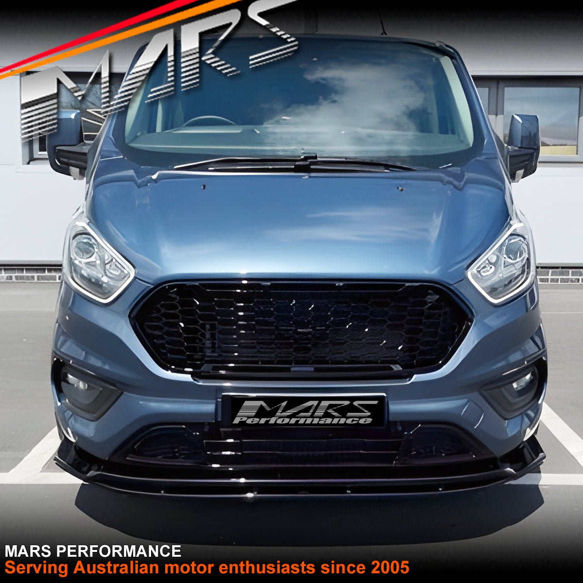 Full Mesh Style Black Front Bumper Bar Grille Grill Bodykit for Ford Transit Custom VN 2018 - 2023 - Mars Performance