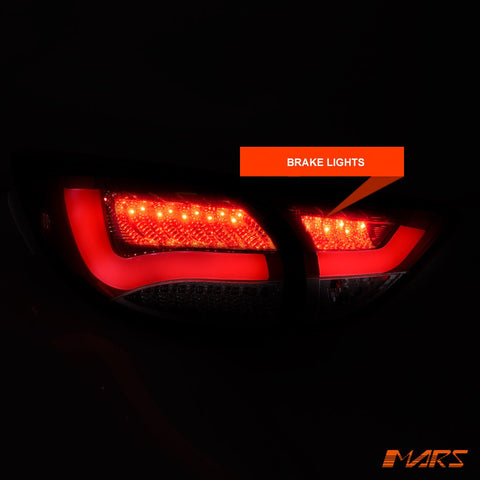 Full Smoked 3D LED Stripe Bar Tail lights with LED sequential Indicators for Mazda CX - 5 KE 2012 - 2015 - Mars Performance