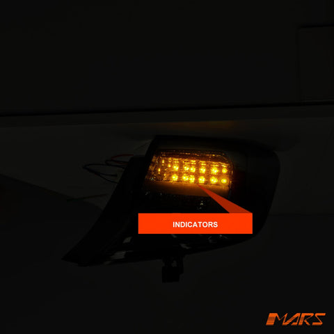Full Smoked 3D Stripe Bar Tail lights with LED Indicators for Toyota Camry Sedan 2012 - 2015 - Mars Performance