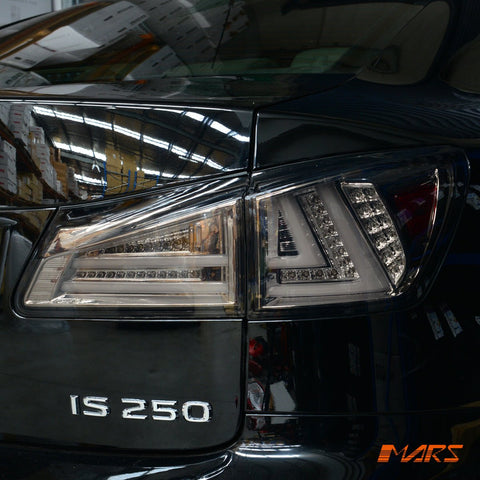 Full Smoked 3D Stripe Full LED Tail Lights for Lexus ISF IS250 IS350 XE20 2005 - 2013 - Mars Performance