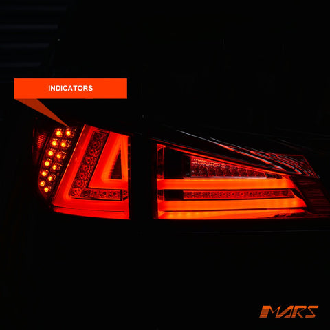 Full Smoked 3D Stripe Full LED Tail Lights for Lexus ISF IS250 IS350 XE20 2005 - 2013 - Mars Performance