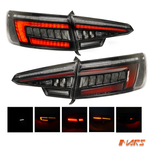 Full Smoked Blackline Style LED Tail lights for AUDI A4 S4 B9 Sedan 2016 - 2019 - Mars Performance
