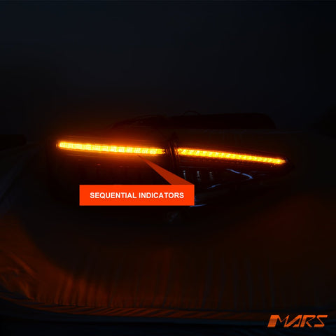 Full Smoked Blackline Style LED Tail lights for AUDI A4 S4 B9 Sedan 2016 - 2019 - Mars Performance