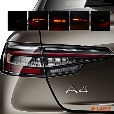 Full Smoked Blackline Style LED Tail lights for AUDI A4 S4 B9 Sedan 2016 - 2019 - Mars Performance