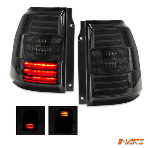 Full Smoked LED Tail lights with LED indicators for Mitsubishi Pajero NS NT NW 2007 - 2021 - Mars Performance