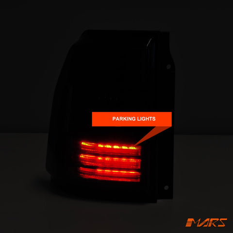 Full Smoked LED Tail lights with LED indicators for Mitsubishi Pajero NS NT NW 2007 - 2021 - Mars Performance