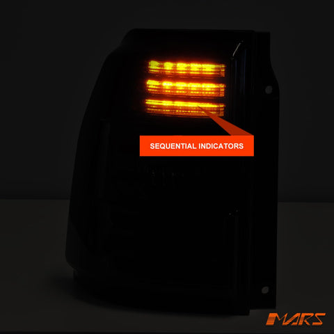 Full Smoked LED Tail lights with LED indicators for Mitsubishi Pajero NS NT NW 2007 - 2021 - Mars Performance