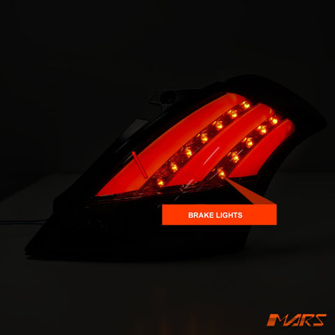 Full Smoked LED Tail lights with LED indicators for Suzuki Swift Hatch 2011 - 2017 - Mars Performance