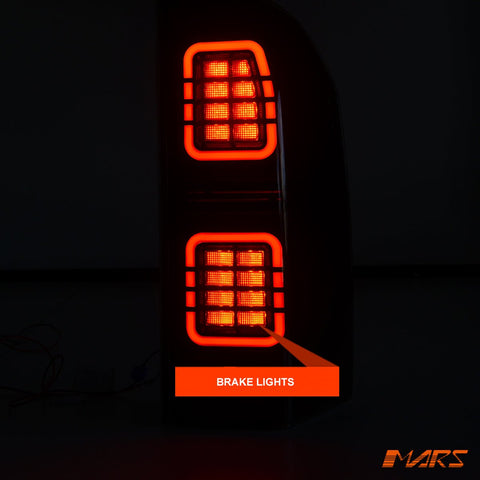 Full Smoked LED Tail lights with Sequential Indicators for Nissan Patrol GU MK4 5 6 7 8 2005 - 2013 & Y61 2013 - 2016 - Mars Performance