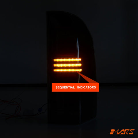 Full Smoked LED Tail lights with Sequential Indicators for Nissan Patrol GU MK4 5 6 7 8 2005 - 2013 & Y61 2013 - 2016 - Mars Performance