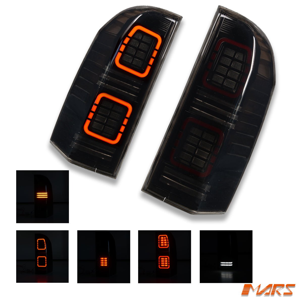 Full Smoked LED Tail lights with Sequential Indicators for Nissan Patrol GU MK4 5 6 7 8 2005 - 2013 & Y61 2013 - 2016 - Mars Performance