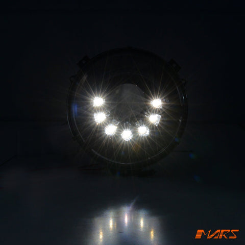 Full Smoked Mansory Style LED head Lights Housing for Mercedes - Benz W463 G - Class 1986 - 2018 & E55 E63 AMG - Mars Performance