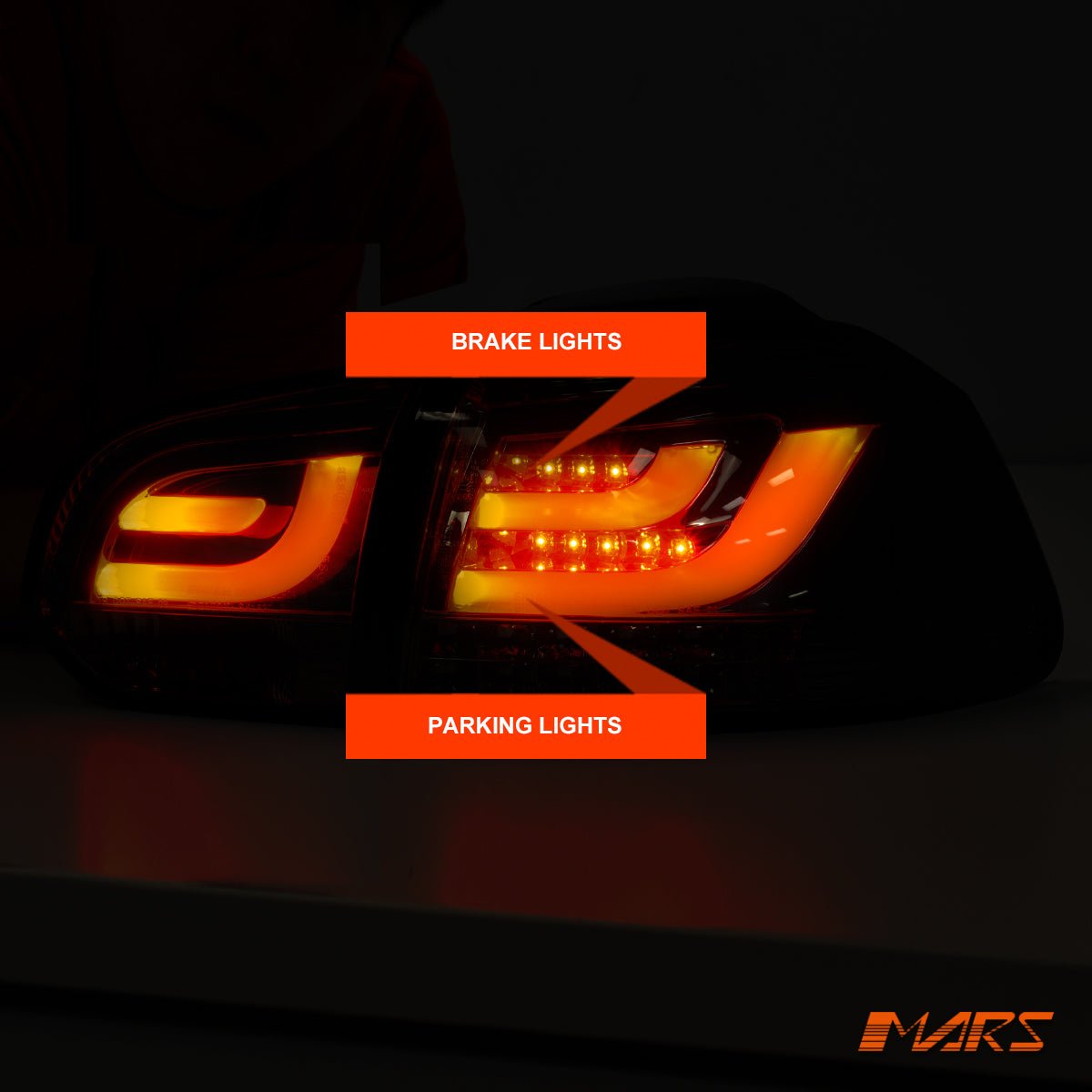 Full Smoked R Style 3D LED Tail lights for Volkswagen VW Golf VI 6 2009 - 2013 - Mars Performance